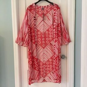 Bl^nk London pink rose, long sleeve, lightweight, tie die kimono, NWT, one size